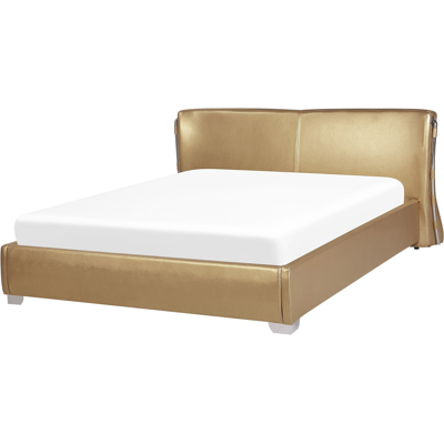 Beliani Water Bed - Modern Design with Genuine Leather - 140x200cm Beliani Water Bed - Modern Design with Genuine Leather - 140x200cm