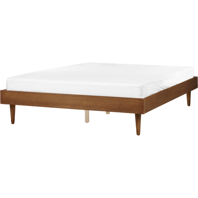 Beliani Bed Rubber Wood King Size - Minimalist Rustic Style Beliani Bed Rubber Wood King Size - Minimalist Rustic Style
