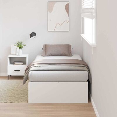 Vidaxl Bed Frame with Storage - Modern, White, 100x200 cm Vidaxl Bed Frame with Storage - Modern, White, 100x200 cm