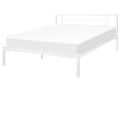 Beliani White Metal King Bed Frame - Bed Beliani White Metal King Bed Frame - Bed