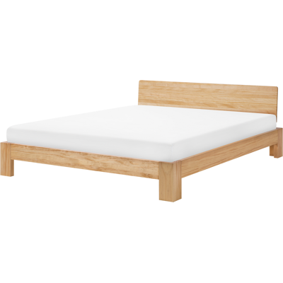 Beliani Bed Light Pine Wood EU Super King Size - Bed Beliani Bed Light Pine Wood EU Super King Size - Bed