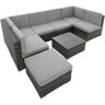 8pc Tectake Grey Venice Rattan Lounge Set   Tectake Outdoor Patio Garden Furnitu