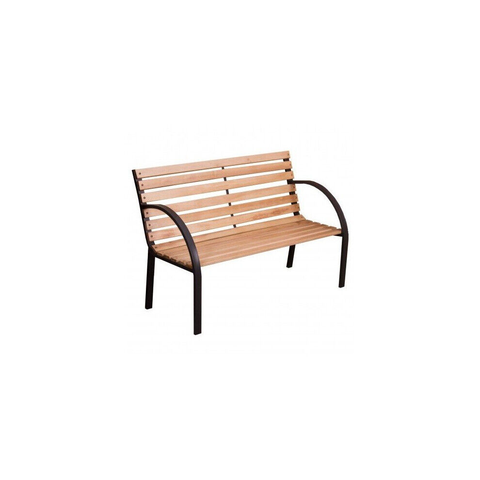 Home Discount 2 Seater Garden Bench Wood Slats Cast Iron