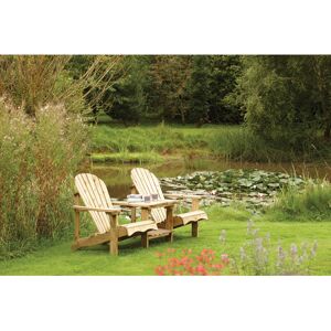 Oakworld Alfresco Softwood Adirondack Companion Seat - Natural Timber Oakworld Alfresco Softwood Adirondack Companion Seat - Natural Timber