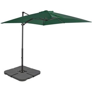 vidaXL Outdoor Umbrella with Portable Base Green vidaXL Outdoor Umbrella with Portable Base Green