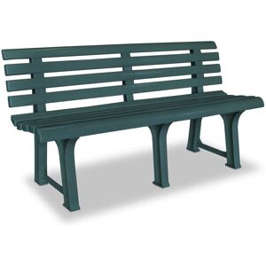 vidaXL Garden Bench 145.5x49x74cm Plastic Green Outdoor Patio Seat Furniture vidaXL Garden Bench 145.5x49x74cm Plastic Green Outdoor Patio Seat Furniture