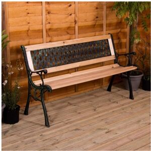 Home Discount (Cross Style) 3 Seater Garden Bench Wooden Seat Armrests Home Discount (Cross Style) 3 Seater Garden Bench Wooden Seat Armrests