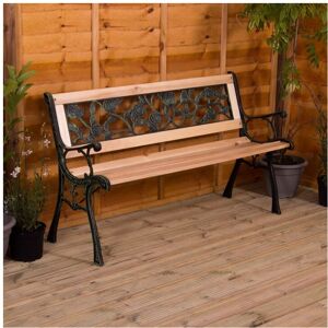 Home Discount (Rose Style) 3 Seater Garden Bench Wooden Seat Armrests Home Discount (Rose Style) 3 Seater Garden Bench Wooden Seat Armrests