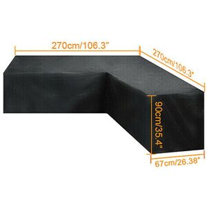 Unbranded (270*270x90cm) Waterproof Rattan Corner Furniture Cover Protector Garden Patio O Unbranded (270*270x90cm) Waterproof Rattan Corner Furniture Cover Protector Garden Patio O