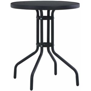 VidaXL Garden Table Black 60 cm Steel and Glass VidaXL Garden Table Black 60 cm Steel and Glass