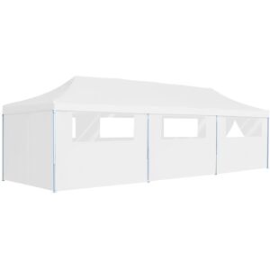 vidaXL Folding Pop-up Party Tent with 8 Sidewalls 3x9m White Gazebo Canopy vidaXL Folding Pop-up Party Tent with 8 Sidewalls 3x9m White Gazebo Canopy