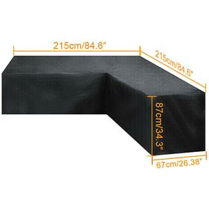 Unbranded (Black, 215x215x87cm) Waterproof Rattan Corner Furniture Cover Protector Garden Unbranded (Black, 215x215x87cm) Waterproof Rattan Corner Furniture Cover Protector Garden