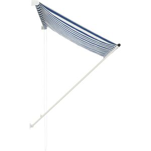vidaXL Retractable Awning Blue and White Outdoor Sun Protection Screen Canopy vidaXL Retractable Awning Blue and White Outdoor Sun Protection Screen Canopy