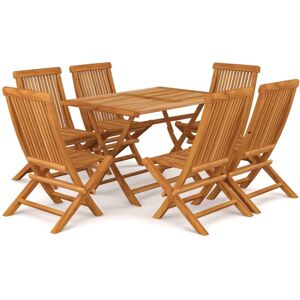 vidaXL Solid Teak Wood Garden Dining Set 7 Piece Table and Chair Furniture vidaXL Solid Teak Wood Garden Dining Set 7 Piece Table and Chair Furniture