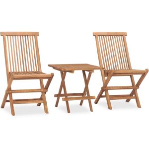 vidaXL Solid Teak Wood Folding Outdoor Dining Set 3 Piece Outdoor Furniture vidaXL Solid Teak Wood Folding Outdoor Dining Set 3 Piece Outdoor Furniture