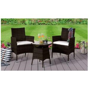 Comfy Living (Chocolate, Without Cover) 3PC Rattan Bistro Set Outdoor Garden Patio Furniture Comfy Living (Chocolate, Without Cover) 3PC Rattan Bistro Set Outdoor Garden Patio Furniture