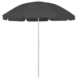 Nnevl Beach Umbrella - UV Protection, 240cm, Anthracite - Beach Umbrella Nnevl Beach Umbrella - UV Protection, 240cm, Anthracite - Beach Umbrella
