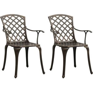 vidaXL 2x Garden Chairs Cast Aluminium Bronze Outdoor Patio Dining Dinner Seat vidaXL 2x Garden Chairs Cast Aluminium Bronze Outdoor Patio Dining Dinner Seat
