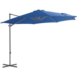 vidaXL Garden Parasol with Steel Pole Azure Blue 300cm - Garden parasol vidaXL Garden Parasol with Steel Pole Azure Blue 300cm - Garden parasol