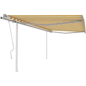 VIDAXL Maison Chic - Retractable Sun Shade 4.5x3 m Yellow White VIDAXL Maison Chic - Retractable Sun Shade 4.5x3 m Yellow White
