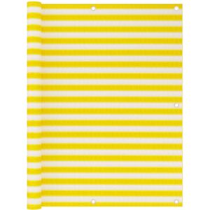 vidaXL Balcony Screen Yellow White 120x500 cm UV Resistant Privacy Fence vidaXL Balcony Screen Yellow White 120x500 cm UV Resistant Privacy Fence
