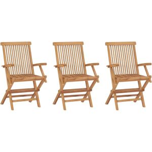 vidaXL 3x Solid Teak Wood Folding Garden Chairs Outdoor Seating Furniture vidaXL 3x Solid Teak Wood Folding Garden Chairs Outdoor Seating Furniture