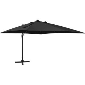 vidaXL Black 300cm Cantilever Umbrella with LED Lights vidaXL Black 300cm Cantilever Umbrella with LED Lights
