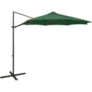 vidaXL Cantilever Umbrella with Pole and LED Lights Green - Sunshade vidaXL Cantilever Umbrella with Pole and LED Lights Green - Sunshade