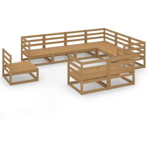 vidaXL Solid Pinewood Garden Lounge Set 9 Piece Honey Brown Wooden Lounge Set vidaXL Solid Pinewood Garden Lounge Set 9 Piece Honey Brown Wooden Lounge Set