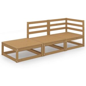 vidaXL Outdoor Furniture Set - Pinewood Modular 3-Piece Honey Brown vidaXL Outdoor Furniture Set - Pinewood Modular 3-Piece Honey Brown