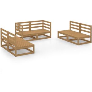 vidaXL Solid Pinewood Garden Lounge Set 6 Piece Honey Brown Outdoor Furniture vidaXL Solid Pinewood Garden Lounge Set 6 Piece Honey Brown Outdoor Furniture