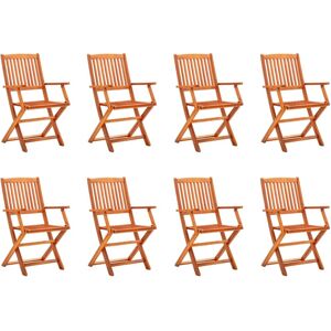 vidaXL 8x Folding Garden Chairs Solid Eucalyptus Wood Patio Dining Chair Seat vidaXL 8x Folding Garden Chairs Solid Eucalyptus Wood Patio Dining Chair Seat