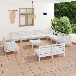 vidaXL Garden Lounge Set Outdoor Lounge Set 13 Piece Solid Wood Pine White vidaXL Garden Lounge Set Outdoor Lounge Set 13 Piece Solid Wood Pine White