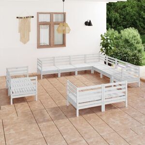 vidaXL Garden Lounge Set Outdoor Lounge Set 11 Piece Solid Wood Pine White vidaXL Garden Lounge Set Outdoor Lounge Set 11 Piece Solid Wood Pine White