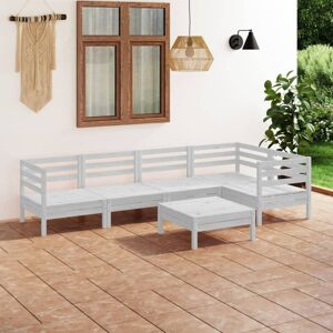 vidaXL Garden Lounge Set Outdoor Sofa Set Couch 6 Piece Solid Pinewood White vidaXL Garden Lounge Set Outdoor Sofa Set Couch 6 Piece Solid Pinewood White