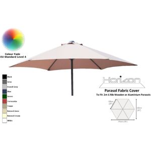 Horizon (2m 6arm 180g, Natural Linen) Replacement Fabric Garden Parasol Canopy Cover Horizon (2m 6arm 180g, Natural Linen) Replacement Fabric Garden Parasol Canopy Cover