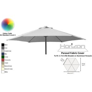 Horizon (2.7m 6arm 180g, French Grey) Replacement Fabric Garden Parasol Canopy Cover Horizon (2.7m 6arm 180g, French Grey) Replacement Fabric Garden Parasol Canopy Cover