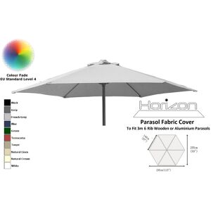 Horizon (3m 6arm 180g, French Grey) Replacement Fabric Garden Parasol Canopy Cover Horizon (3m 6arm 180g, French Grey) Replacement Fabric Garden Parasol Canopy Cover