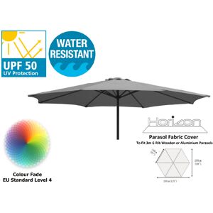 Horizon (3m 6arm 210g, Grey) Replacement Fabric Garden Parasol Canopy Cover Horizon (3m 6arm 210g, Grey) Replacement Fabric Garden Parasol Canopy Cover