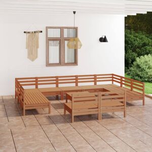 vidaXL Garden Lounge Set Patio Lounge Set 12 Piece Honey Brown Solid Wood Pine vidaXL Garden Lounge Set Patio Lounge Set 12 Piece Honey Brown Solid Wood Pine