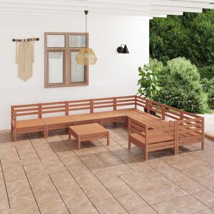 vidaXL Garden Lounge Set Patio Lounge Set 10 Piece Honey Brown Solid Wood Pine vidaXL Garden Lounge Set Patio Lounge Set 10 Piece Honey Brown Solid Wood Pine
