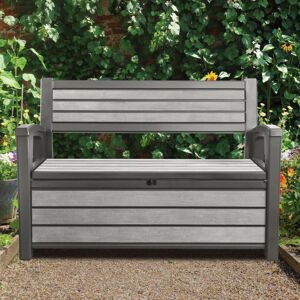 Keter 2-Seater Garden Bench with Storage Box 227 L Grey Outdoor Bench Seat Keter 2-Seater Garden Bench with Storage Box 227 L Grey Outdoor Bench Seat