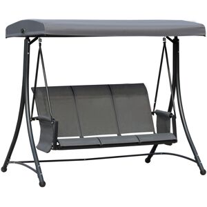Outsunny 3 Seat Metal Fabric Backyard Balcony Patio Swing Chair w/ Canopy Grey Outsunny 3 Seat Metal Fabric Backyard Balcony Patio Swing Chair w/ Canopy Grey