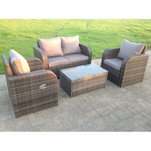 Fimous Outdoor Rattan Sofa Set Lounge Dining Table Height Adjustable - Garden Furniture Fimous Outdoor Rattan Sofa Set Lounge Dining Table Height Adjustable - Garden Furniture