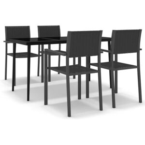 vidaXL Garden Dining Set 5 Piece Black Outdoor Patio Furniture Table and Chair vidaXL Garden Dining Set 5 Piece Black Outdoor Patio Furniture Table and Chair