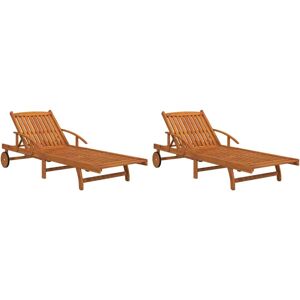 (2 sunloungers) vidaXL Sun Loungers Outdoor Sunbed Lounge Bed Day Bed Solid Wood (2 sunloungers) vidaXL Sun Loungers Outdoor Sunbed Lounge Bed Day Bed Solid Wood