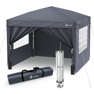 VOUNOT 3m x 3m Pop Up Gazebo with Sides & 4 Weight Bags & Carry Bag, Grey VOUNOT 3m x 3m Pop Up Gazebo with Sides & 4 Weight Bags & Carry Bag, Grey