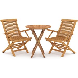 vidaXL Solid Wood Teak Garden Dining Set 3 Piece Wooden Dining Table and Chair vidaXL Solid Wood Teak Garden Dining Set 3 Piece Wooden Dining Table and Chair