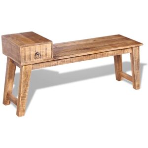 vidaXL Entryway Wooden Bench Home Garden Seat with a Drawer Solid Mango Wood vidaXL Entryway Wooden Bench Home Garden Seat with a Drawer Solid Mango Wood