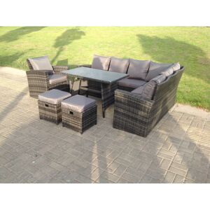 Fimous 9 Seater High Back Rattan Corner Sofa Set Outdoor Furniture Fimous 9 Seater High Back Rattan Corner Sofa Set Outdoor Furniture